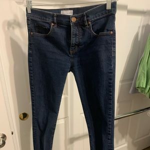 Ankle length dark denim